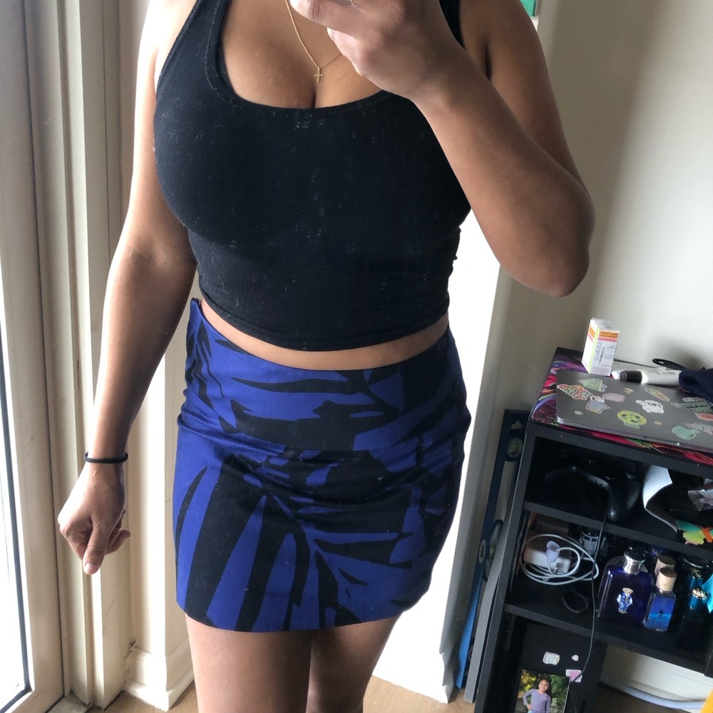 Blue and Black express mini skirt size 0